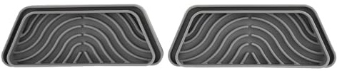 2 Pcs Refrigerator Water Drip Tray Catcher, Trapezoidal Silicone Fridge Drip Tray Catcher for GE for Samsung (Grey)