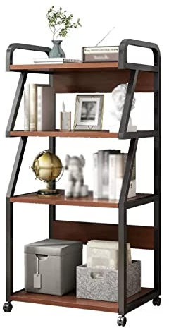 TCDHICY Druckerständer Mobiler Druckerständer mit Rädern und Stauraum, 4-Regal-Druckertisch-Druckerwagen, multifunktionales Lagerregal, Bücherregal for das Heimbüro Modernes Lagerregal