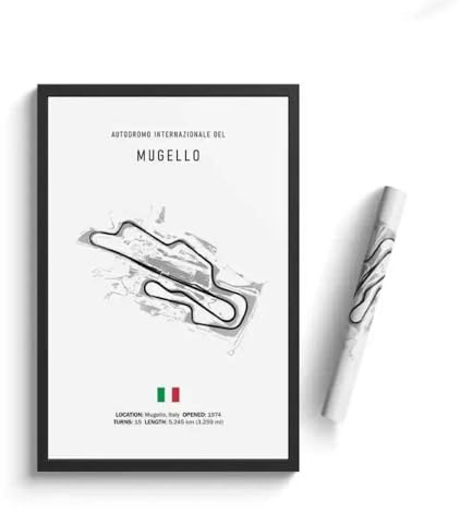 Leinwanddruck Frankreich Spanien Imola Rennstrecke Leinwandgemälde F1 Wandkunst Nordische Poster Ästhetische Motorsport Dekoration Raumdekor Geschenk, 50X70Cm Ohne Rahmen