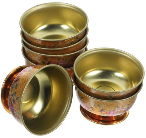 Garneck 14 STK Wasserschale chinesische Teetasse Wasserversorgungsbecher buddhistischer Kerzenhalter Buddha-Wasserbecher Ritual ritals Opferschale für Weihwasser Wasserbecher aus Legierung