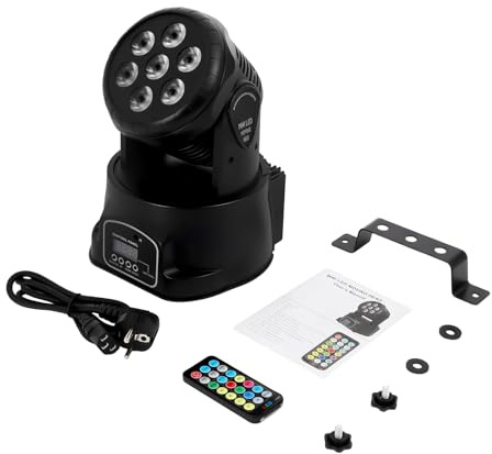 MINRS 7 x 10 W Moving Head LED Mini luce da palcoscenico dmx512 RGBW effetti di luce 5 modalità di controllo, luce da discoteca, con telecomando, effetto strobo illuminazione per discoteca, bar, club,