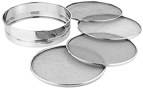 AYUSHNAIK Stainless Steel 4 in 1 Interchangeable Sieve, Flour Chalni, Spices, Food Strainers, Atta Chalni, Jaali Channi Atta Maida Strainer Large, Kitchen Tools for Efficient Cooking and Baking