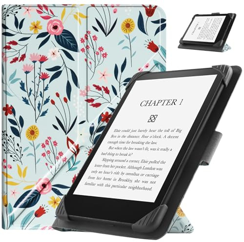 HGWALP Funda Universal para 6.8 7 Paperwhite eReaders, Funda Folio Stand Soporte con Correa Compatible con 6.8 Pulgadas 7 Pulgadas Paperwhite Kindle/Kobo/Voyaga/Lenovo/Sony E-Readers-Spring