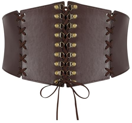 WERFORU Damen Korsett Gürtel Vintage Elastischer Taillengürtel Breiter Gürtel Korsett für Kleider Halloween Kostüm