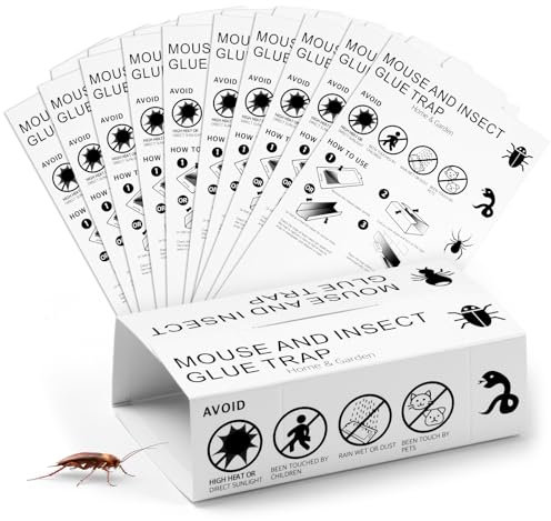 AMFUN Trappola per Ragni, 10 Pezzi Trappole Anti Scarafaggi, Trappola Adesiva, Appiccicosa Cattura Ragni per Appartamento Interno Grilli e Ragni, Senza Veleno