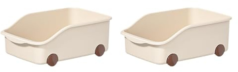 JISADER 2X Organizador de gabinete de Cocina, Caja de Almacenamiento, contenedor con Ruedas de Escritorio para Armario, despensa, refrigerador, organización