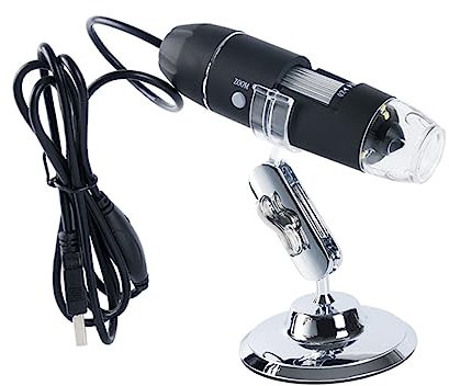 Hemobllo USB Digital Mikroskop Mit Metallständer Tragbares Handmikroskop Mit Einstellbaren Led-lichtern Kompatibel Mit Pc Und Smartphone Hochauflösendes USB Vergrößerungsglas Für Erwachsene