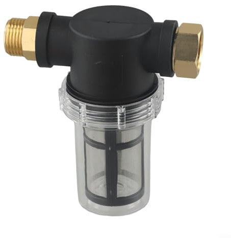 Hasaller Filtre d'entrée fileté haute pression pour machine à laver de voiture - Joint fileté pour tuyau d'arrosage PP PC en acier inoxydable - Filtre à sable pour nettoyeur haute pression