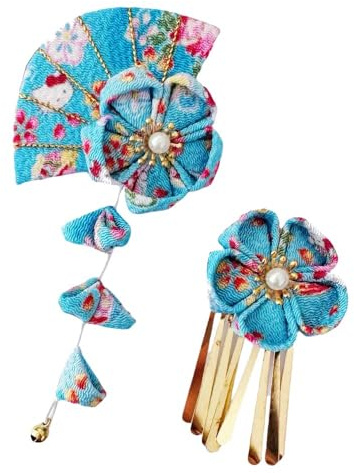 FANCYPUMPKIN Pinces à cheveux en éventail Sakura faites à la main de style japonais, accessoires pour cheveux kimono/hanfu/yukata pour cosplay/mariage-E10