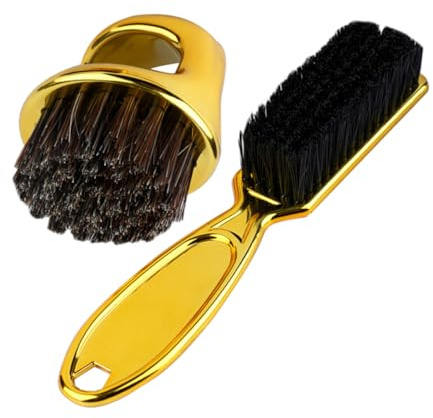 LOLIPPYY Barber Neck Duster Brush Set mit Luxuriöser Beschichtung Weichen Borsten und Innovativem Ringgriff Hautfreundlich für Präzises Abbürsten von Haaren und Bartpflege für Friseure und