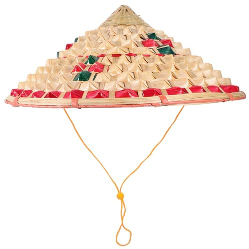 Hemobllo Chapeau Bambou Chinois Léger pour Danse et Cosplay Accessoire Scène Décoratif Performance et Protection Solaire