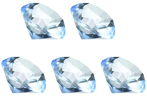 PATIKIL 5 Stück Diamant Kristall Briefbeschwerer 30mm / 1.18 Zoll Hellblau | Kristall Briefbeschwerer Schreibtischdekoration, Für Zuhause Büro Hochzeit Party Schmuck Deko