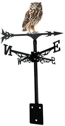 Ronyme Veleta de búho pequeña, artesanía, Regalo, Adorno de búho, Veleta Animal para tejado, Granja, jardín Exterior, T159