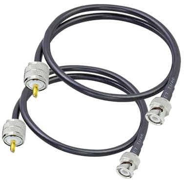 ACONRFTOL Cavo da BNC a PL259 UHF 30CM Cavo Coassiale RG58 a Bassa Perdita Cavo Coassiale RF da BNC Maschio a UHF Maschio PL259 per radioamatori, CB, antenne, reti LAN wireless, PC/LAN