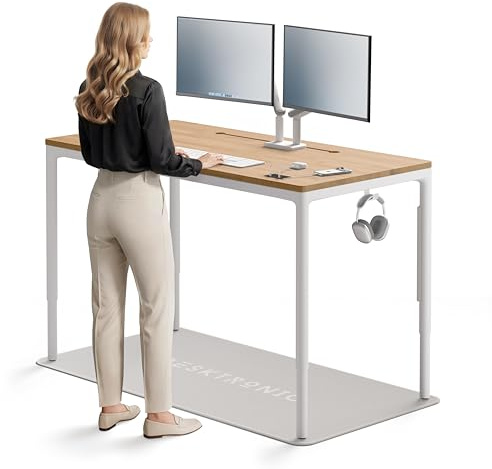 Desktronic Vierbeiniger Höhenverstellbarer Schreibtisch 160x80cm Schreibtisch Mit Vier Elektrischen Motoren,Touchscreen Mit Zwei USB-C-Anschlüssen, Kabelfangnetz, Doppelhaken, Magnetischem Kabelkanal