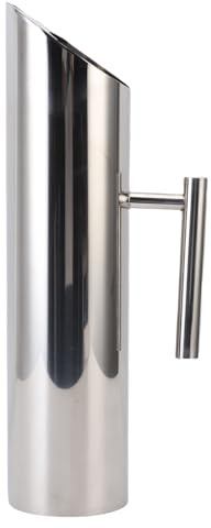 LMHHMIN Jarra de Agua de Acero Inoxidable con Protector contra Hielo Jarra de Bebidas de Metal de 2 litros Recipiente para Bebidas con asa para té helado y Caliente Jugo Café (Plata)
