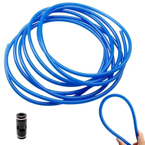 AMONENZ Aria Pneumatica PU Tubo, Lunghezza Totale 5 Metri, Diametro Esterno Tubo Aria Compressa 8 mm, Diametro Interno 5 mm, Blu, per Trasporto Aereo o di Liquidi