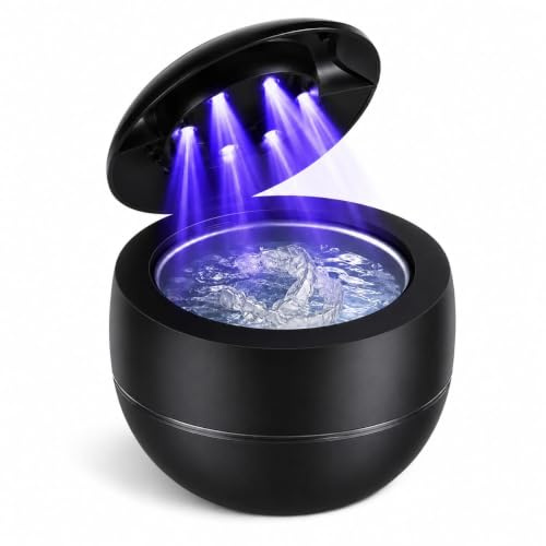 Ultrasonic Retainer Cleaner Machine, 45000Hz Dental Cleaning Pods with 6 UV-Light & 4 Cleaning Modes for Dentures, Aligner, Night Guard, Mouth Guard, Toothbrush Head,Whitening Tray and Jewelry