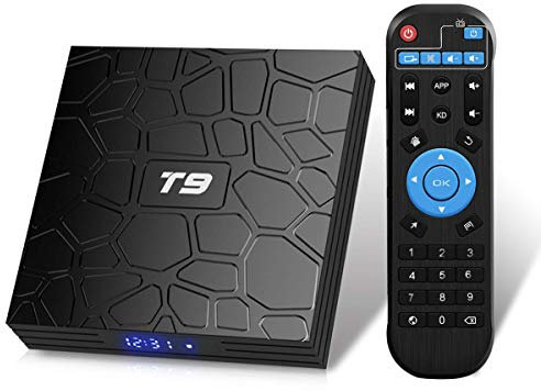 TV Box, T9 Android 9.0, 4GB RAM/32GB ROM RK3318 Quad-Core Media Box Support 2.4GHz/5.0GHz WiFi 64 bits H.265 Bluetooth 4.0 DLNA UHD 4K Mini TV Box
