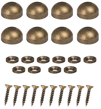 8PCS Decorative Caps Cover Nails Copper Mirror Screws Sign Holder Advertising Nails Cap Fasteners Hardware Vintage Bronzed for Mirrors,Tea Tables, Wardrobes, or Glass Furniture (9mm)