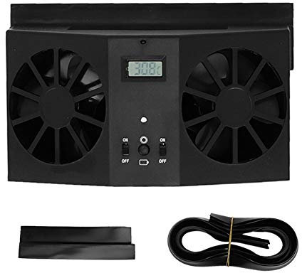Yctze solarlüfter solarlüfter Tragbarer Mini-Auto-Solar-Lüfter Auto-Lüfter-Ventilator-Lüfter Schwarz