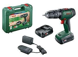 Bosch Universal-Schlagbohrschrauber 18 V + 2 x 2,0 Ah Akkus und Ladegerät