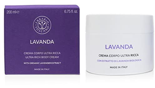 ERBARIO TOSCANO - Crema Corpo Lavanda Ultra Ricca 200ml | Estratto di Lavanda Bio, Burro di Karitè e Olio di Vinaccioli Nutriente
