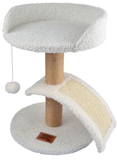 Arbre à Chat avec Jouet et Griffoir 30 x 40 cm Ecru Wooly