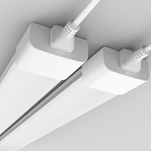 2 x LED Feuchtraumleuchte 120cm, 36W 4000K Neutralweiß Deckenleuchte Feuchtraum Flach, 4000LM LED Feuchtraumlampe, IP65 Wasserfest Werkstattlampe, Kellerleuchte, Neonröhre für Büro Lager Garage
