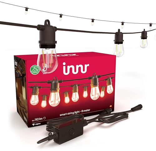 innr Smart LED Lichterkette Außen 8m, Warmweiß, für Hue* und Zigbee Hubs
