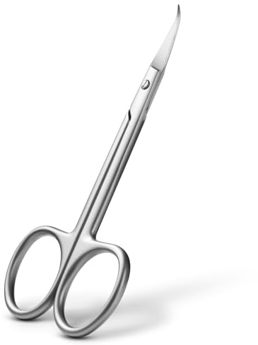 BEZOX Precision Curved Tip Cuticle Scissors - Russian Style Sharp Nail Dead Skin and Hangnail Scissor, Professional Cuticle Trimmer with Sharp, Thin Blade - Ideal for Right & Left-Handed Use
