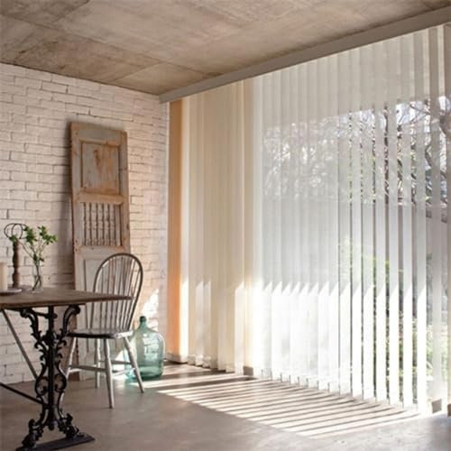 LRYELWA Weiß Lamellenvorhang Komplettset Vertikaljalousie Raumverdunkelnd Lamellen Fenster Rollo Flächenvorhang Schiebevorhang,Anpassbare Farben und Größen,Breite x Höhe (130cm x 180cm)