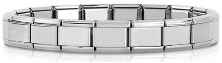 Quiges - Bracelet module de style italien de 9 mm en acier inoxydable brillant avec outil d'ouverture complet pour modules de breloques italiens