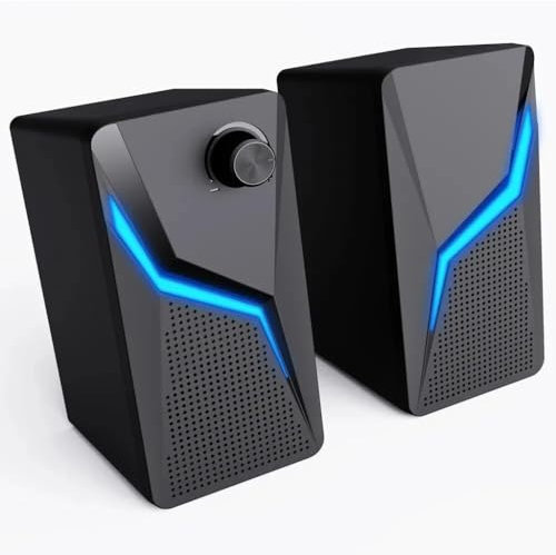 ZHCHAO Altavoces for Juegos de Ordenador, Caja de Sonido for PC, micrófono estéreo con Cable y Altavoz LED de Graves potentes 2,0