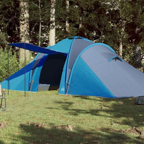 Tino Tech Kuppel-Familienzelt 6 Personen Outdoor Tent Gruppenzelt Winddicht Campingzelt Große Wurfzelt Festivalzelt Wurfzelte für Familie Trekkingzelt im Freien 576x238x193 cm Polyester&PE Blau