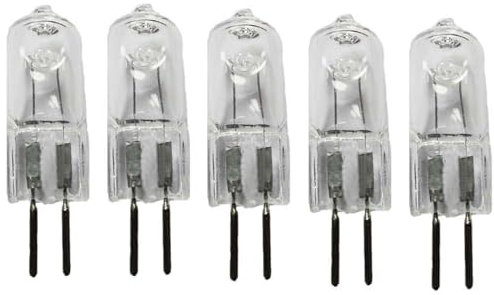 UGEFKMQ Ampoule Capsule G5.3 220V 20W Ampoule Halogène G5.3 Verre Transparent Ampoule G5.3 2 Broches À Intensité Variable Blanc Chaud Pour Éclairage De Paysage 5Pc 75 W