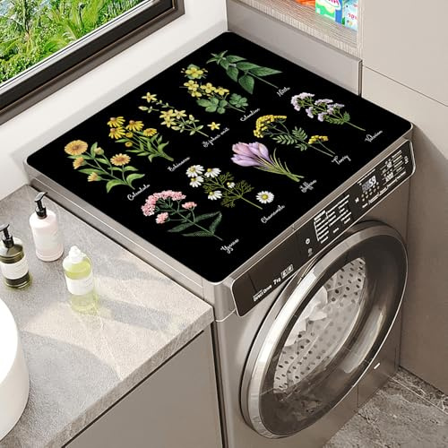 Machine Washer And Dryer Cover For Top Protector Non-Slip Washing Machine Mat Washable Dust Top Cover Mat Most Washers Refrigerator Home Kitchen Laundry Room Bathroom Rug (Color 3,60 x60 cm)