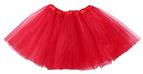 TEROTY Girl Tutu Skirt 3-Layered Tulle Skirts for Little Girls Fluffy Ballet Dress Up for Party Halloween Costume,2-8 Years Old (UK, Age, One Size, Regular, Standard, Red)