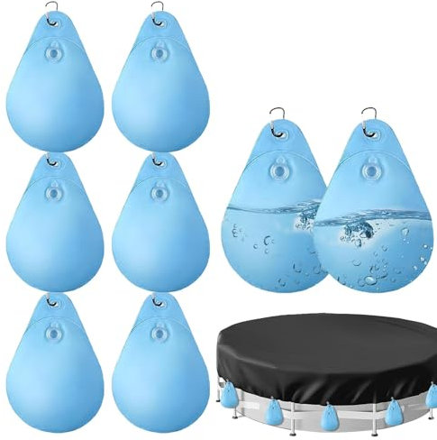 Pool Water Bags | 8X Water Weights for Pool with Hook - Thick PVC Pool Water Bag Antifreezing Pool Tarp Weights Leakproof for Swimming Pool Tent Outdoor