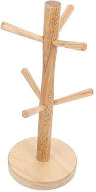 Cabilock Portavasos de drenaje de madera maciza soporte para tazas de café estante de la taza de café Portavasos de madera Estante para tazas de vasos cafe titular de la taza de