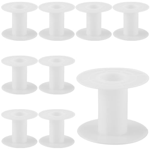 SUNNYCLUE 15 Stück 55 x 46mm Leere Spule Band Kunststoffspule Weiß Webschnur Draht Faden Kette Band Organizer Halter Spule Zum Nähen Stickgarn Kunsthandwerk Häkelstichzubehör Damen Und Erwachsene