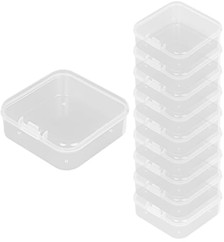 SGSCFG 9 Piccole Scatole di Memoria Quadrata, Scatole di Imballaggio in Plastica Trasparenti, Scatole di Memoria della Scheda, Strumenti di Smistamento per Piccole Parti.