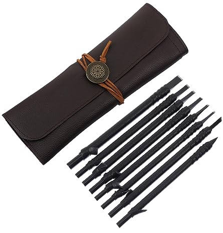 Angoily Juego De Herramientas Para Grabado y Tallado a Mano De Piedra y Madera, 8 Piezas De Acero De Tungsteno, Para Principiantes y Aficionados, Uso Artístico y Artesanal