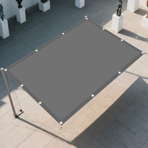 Vela Parasole Rettangolare 3 x 4 m Antivento/Protezione UV Vela Ombreggiante Antivento Protezione Anti Raggi UV e Impermeabile Ideali per Cortile Patio e Campeggio, Grigio Chiaro