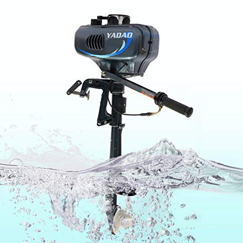 3.5PS Außenborder Zweitakt 49cc 9.8kg Leichtgewicht, CDI-Zündung 80dB 1.1L/h Spritsparend, Komplettset für Schlauchboot Kajak Süßwasser Salzwasser​