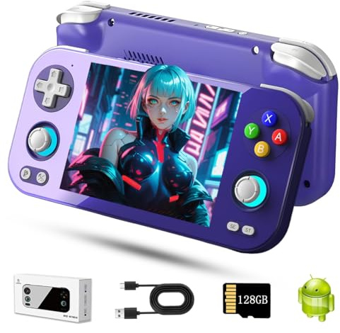 RG476H Retro Handheld Game Console 128GB with 4000+Games, Android 13 System Unisoc T820 Handheld Gaming Console, 4.7'' IPS Touch Screen Portable Video Games Player