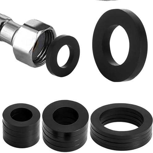 KQDRAVINE 12 piezas de juntas tóricas, juntas para grifos sanitarios, 1/2 pulgada, 3/4 pulgada, 1 pulgada, junta plana para desagüe de lavabo, arandelas de goma para cabezal de ducha y bomba piscina