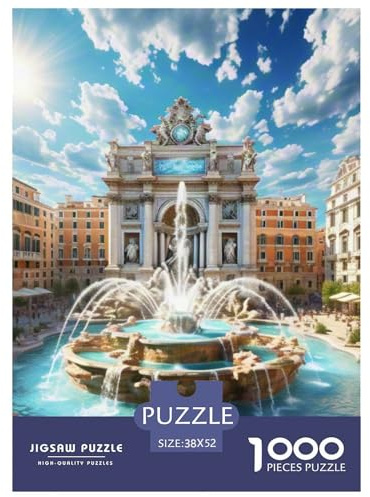 Fuente de Trevi, Italia 1000 Piezas Impresionante Puzzle Edificio Inteligencia Juguete Regalo Creativo para La Relajación Diversión Educativo 52x38cm/1000pcs