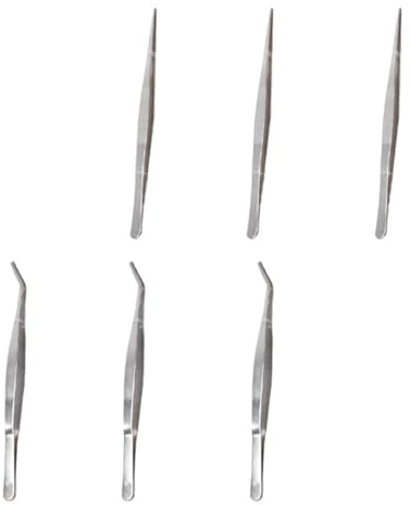 MAGICLULU Pinces Fines en Acier Inoxydable 304, Lot de 6, Poignées Ergonomiques Confortables, Outils de Jardinage pour Petites Plantes et Succulentes en Intérieur et Jardin