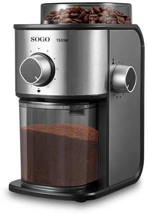 SOGO Powermill Macinacaffè Professionale 150W Acciaio Inox 14 Livelli Macinatura 2–12 Tazze